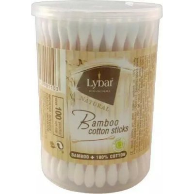 Lybar Natural Bamboo vatové tyčinky 100 ks krabice kulatá – Hledejceny.cz