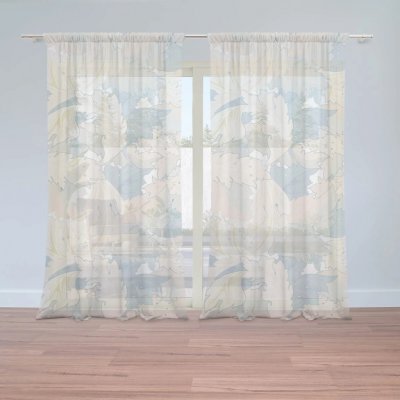 Sablio Záclony Listí: 2ks 150x250cm – Hledejceny.cz