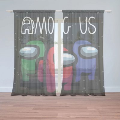 Sablio Záclony AMONG US Černý vesmír: 2ks 150x250cm – Hledejceny.cz