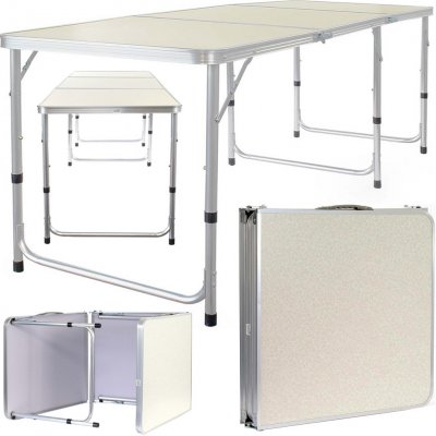 Verk 14470 Skládací kempingový stůl 180 x 60 cm béžový – Hledejceny.cz