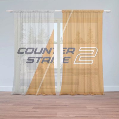 Záclony Counter Strike 2 Oranžová: 2 ks - 150x250 cm - Sablio – Hledejceny.cz