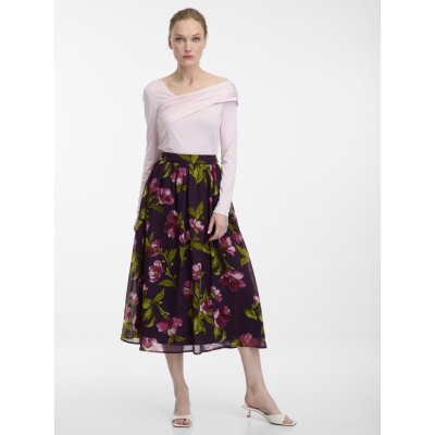 Orsay dámská midi sukně s květinovým vzorem fialová – Sleviste.cz