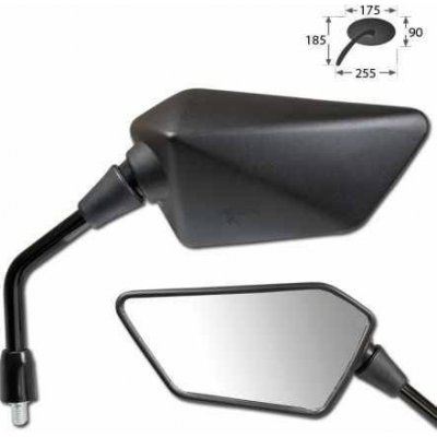 Zrcátka na motorku D-TRACKER X, plastová univerzální, černá se závitem M10 pravý | Zboží Auto