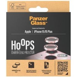 PanzerGlass HOOPS Camera Protector - růžový hliník, Apple iPhone 15/15 Plus 1192