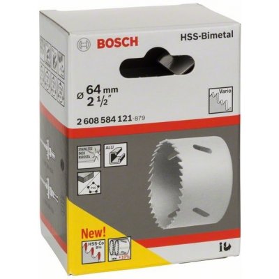 Pilová vrtací korunka - děrovka na kov, dřevo, plasty Bosch HSS - BiM pr. 64mm, 2 1/2" (2608584121) – Zboží Mobilmania