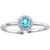 Prsteny SILVEGO Stříbrný otevřený prsten Lady s pravým modrým topazem a Brilliance Zirconia JJJ1385RTS