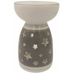 Anděl Přerov Aromalampa keramická šedá velká s hvězdičkami 16 cm – Zboží Dáma