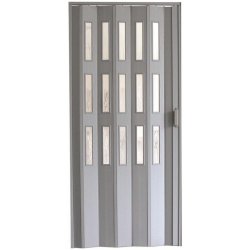 Hopa Plastové shrnovací dveře Dora prosklené šedé 74 x 200 cm