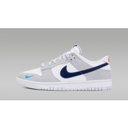 Nike Dunk Low White Grey Navy Aqua Mini Swoosh FJ4227-001