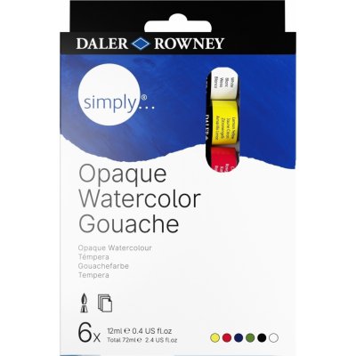 Daler Rowney Simply Opaque Sada akvarelových barev 6 x 12 ml – Zboží Dáma