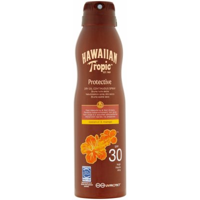 Hawaiian Tropic Protective voděodolný ochranný suchý olej na opalování Coconut & Mango SPF30 180 ml – Zboží Mobilmania