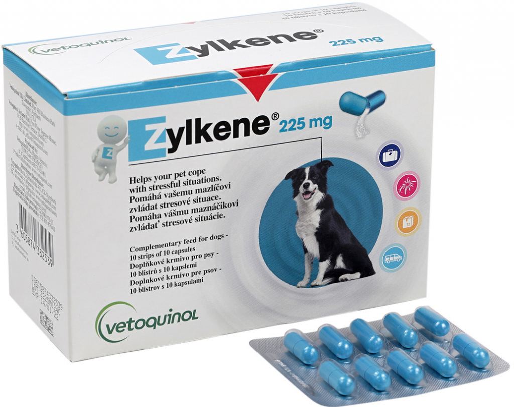 Vetoquinol Zylkene 225 mg pro střední psy od 10 kg do 30 kg 100 kapslí