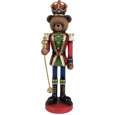 Vánoční dekorace medvídek jako Louskáček 10*9*31 cm Clayre & Eef – Zboží Dáma