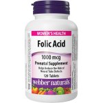 Webber Naturals Folic Acid 1000 mcg 120 tablet – Hledejceny.cz