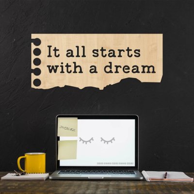 Motivační tabulka pro děti - It all starts with a dream – Zbozi.Blesk.cz