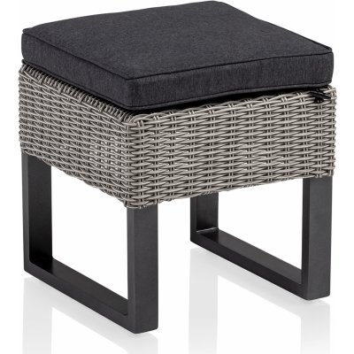 KETTLER Malá podnožka / taburet z technorattanu Palma Ash-Antracit 42 x 42 cm 0103403-5500 – Hledejceny.cz
