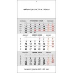 Tříměsíční nástěnný šedý STANDARD 2026 – Sleviste.cz