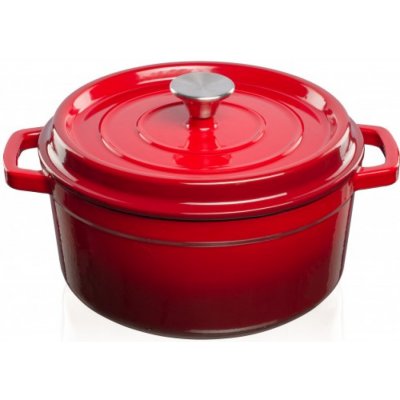 Hrnec s víkem litina smalt 3,5l 24 cm červený Grand feu FEUMRED – Sleviste.cz