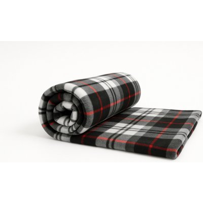 Jahu Deka fleece kostka černo-bílá-červená 150x200 – Zboží Dáma