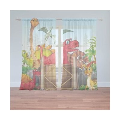 Sablio Záclony Dinosauři 4: 2ks 150x250cm – Hledejceny.cz