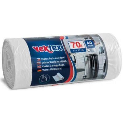Vektex V7A Pytle na odpad 70 l 40 ks bílé 10 µm – Sleviste.cz