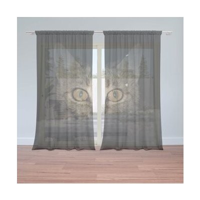Sablio Záclony Kočka: 2ks 150x250cm – Hledejceny.cz