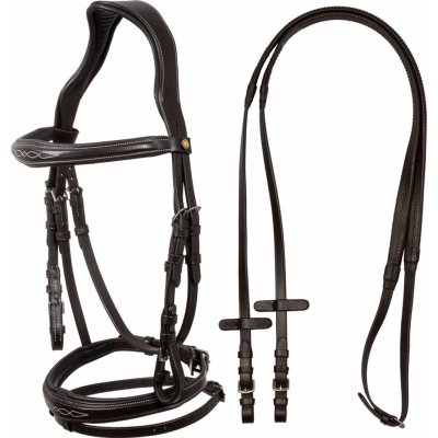 Uzdečka Fancy Stiched EQUESTRO tmavě hnědá – Zboží Dáma