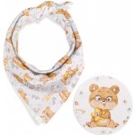 Biante dětský bavlněný šátek Sandra SA-524 Roztomilí medvídci na bílém – Zboží Dáma