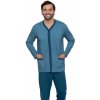 Pánské pyžamo Wadima pánské pyžamo dlouhé propínací modré
