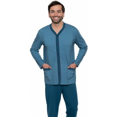 Wadima pánské pyžamo dlouhé propínací modré