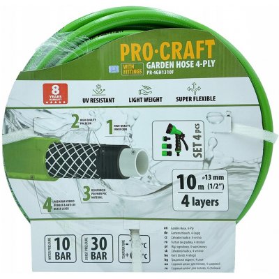 Procraft Zelená 4-vrstvá 1/2" 10 m PR-4GH1310F – Hledejceny.cz