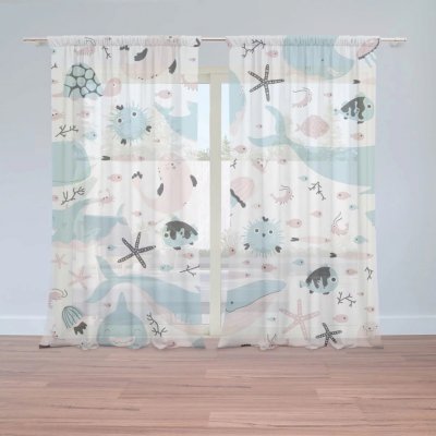 Záclony Animovaný mořský svět: 2 ks - 150x250 cm - Sablio – Hledejceny.cz