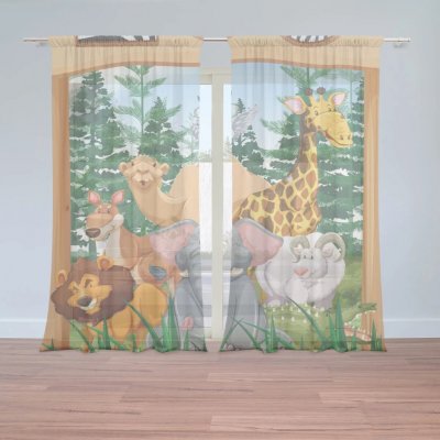 Sablio Záclony Zoo: 2ks 150x250cm – Hledejceny.cz
