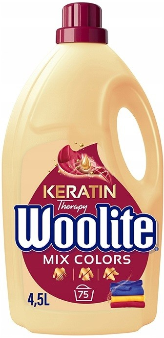 Woolite Keratin Therapy Mix Colors prací gel na barevné prádlo s keratinem 75 PD 4,5 l