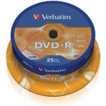 Verbatim DVD-R 4,7GB 16x, AZO, printable, cakebox, 25ks (43522) – Zboží Živě