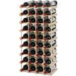 COSTWAY Dřevěný stojan na víno, 36 lahví, – Sleviste.cz