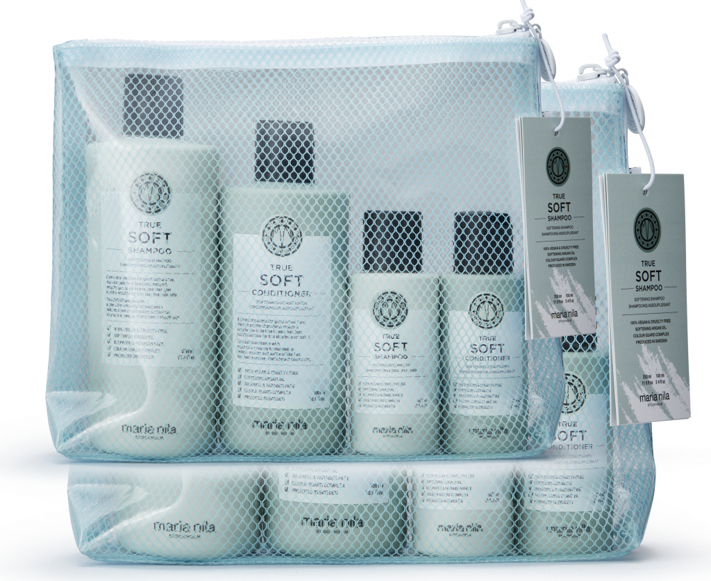 Maria Nila True Soft Beauty Bag šampon 300 ml + kondicionér 300 ml + šampon 100 ml + kondicionér 100 ml dárková sada