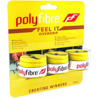 Polyfibre Feel It Overgrip 3ks yellow