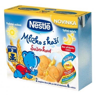 NESTLÉ Mlíčko s kaší sušenkové 2x200ml – Hledejceny.cz