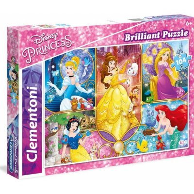 Clementoni Brilliant 20140 Disney princezny: Pohádkové světy 104 dílků – Zboží Mobilmania