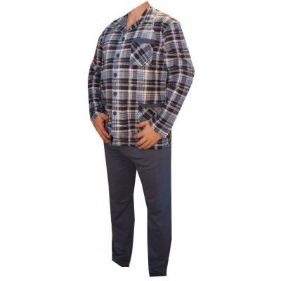 Xcena pyžamo dlouhé propínací šedé káro – Hledejceny.cz