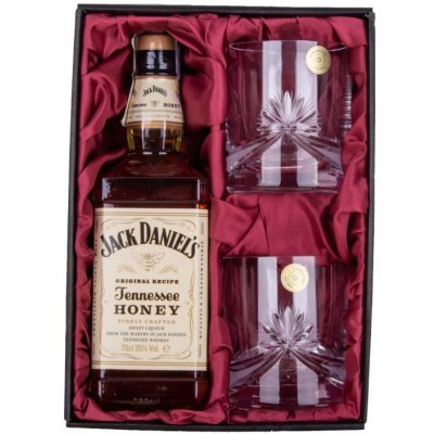 Jack Daniel's Honey Onte Crystal Mašle 0,33 l (dárkové balení 2 sklenice) – Zboží Mobilmania