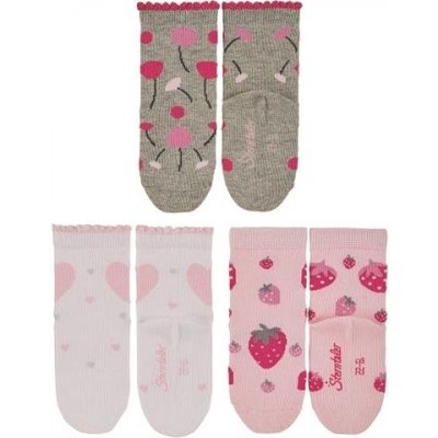 Sterntaler Dětské ponožky 3 pack flowers light grey – Zboží Mobilmania