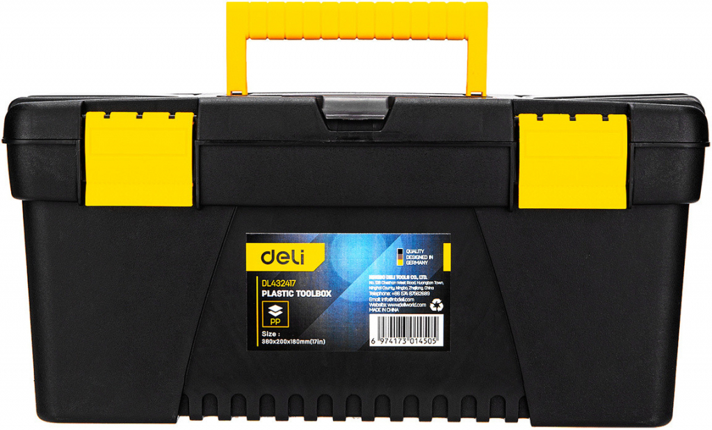 Deli Tools Plastic Tool Box EDL432412 12\'\' yellow