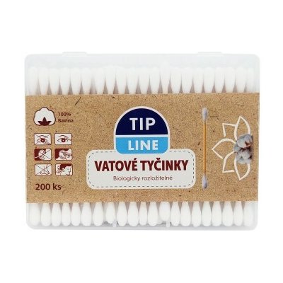 Tip line vatové tyčinky eco papírová krabička 200 ks – Sleviste.cz
