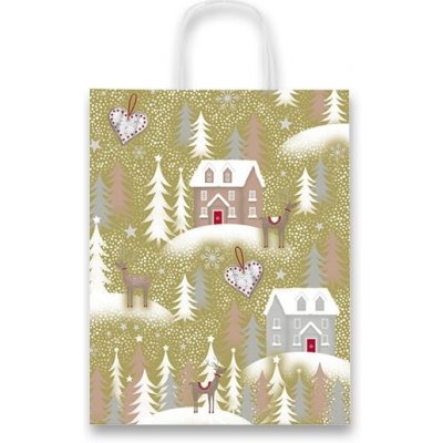 Vánoční dárková taška Fantasia Winter 36 × 46 × 12 cm - zlatá – Hledejceny.cz