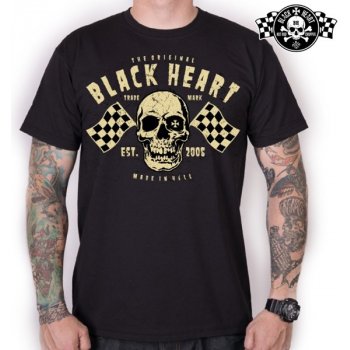 Pánské triko Black Heart FLAG SKULL Černá