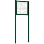 PROCITY Venkovní elegantní vitrína Tradition, 6 x A4, včetně sloupků, zelená – Zboží Živě