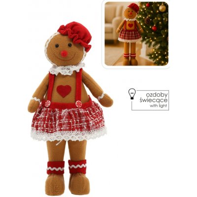 Pro-Tech shop Vánoční figurka perníkové děvčátko stojící LED 22x18x46cm 69862 – Hledejceny.cz