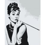 MALUJEŠ Malování podle čísel AUDREY HEPBURN ČERNOBÍLÁ Rozměr 60 x 80 cm Rámování bez rámu a bez vypnutí plátna – Zboží Mobilmania